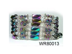 36inch Rainbow Hematite Magnetic Wrap Bracelet Necklace All in One Set